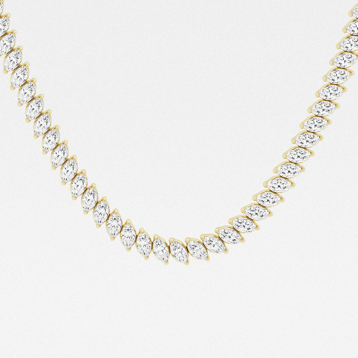 Additional Image 1 for  15 ctw Marquise Lab Grown Diamond Marquise Tennis Necklace